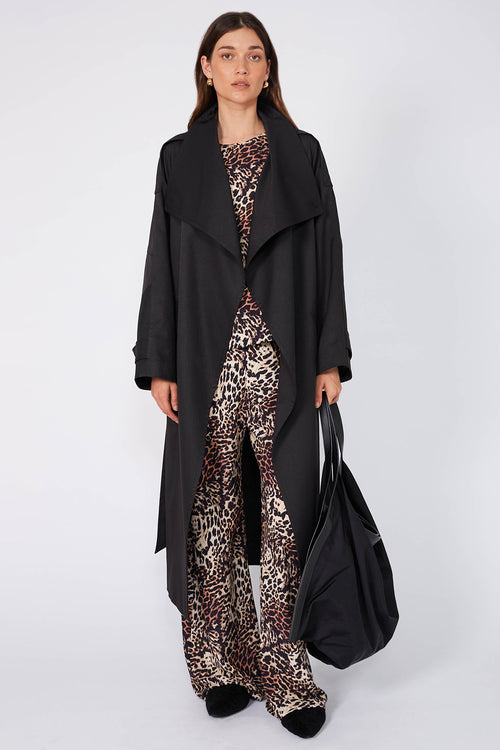 boxed top / ochre| black| cream cheetah print