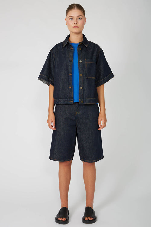 boxed tee / cobalt blue