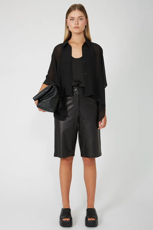 cape shirt / black