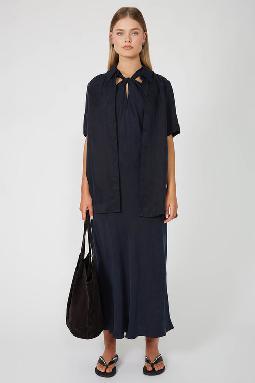 nemesis sleeveless maxi dress / dark navy