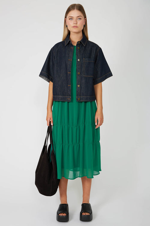 region dress / emerald green