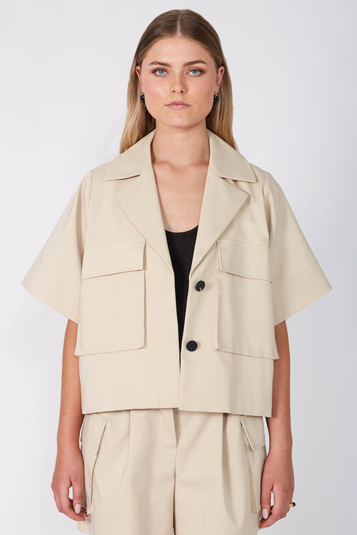 engrave jacket / camel