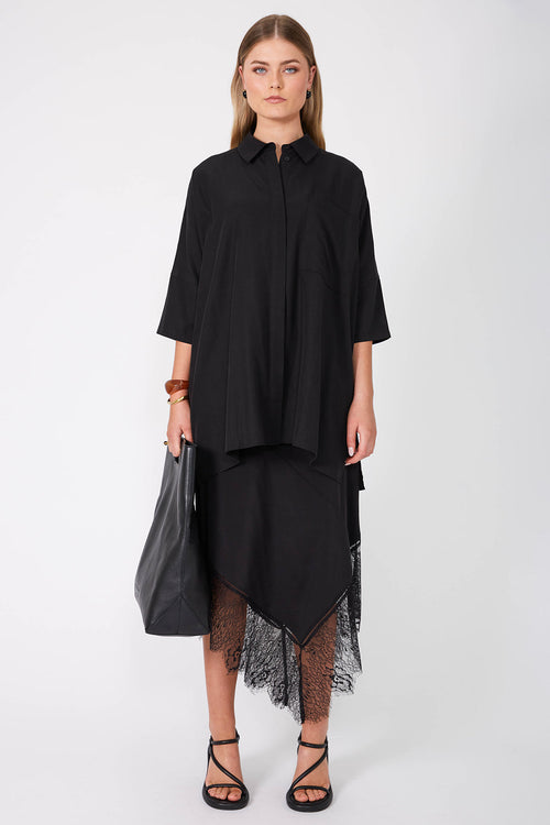 restrict tunic shirt / black