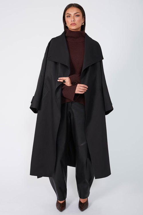 arched polo sweater / dark sangria red