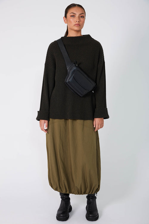forgo rib sweater / olive marle