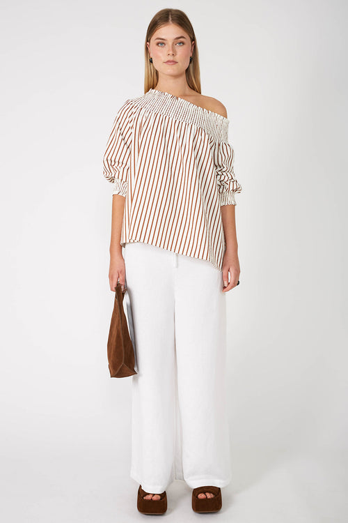 gale top / cream|brass stripe