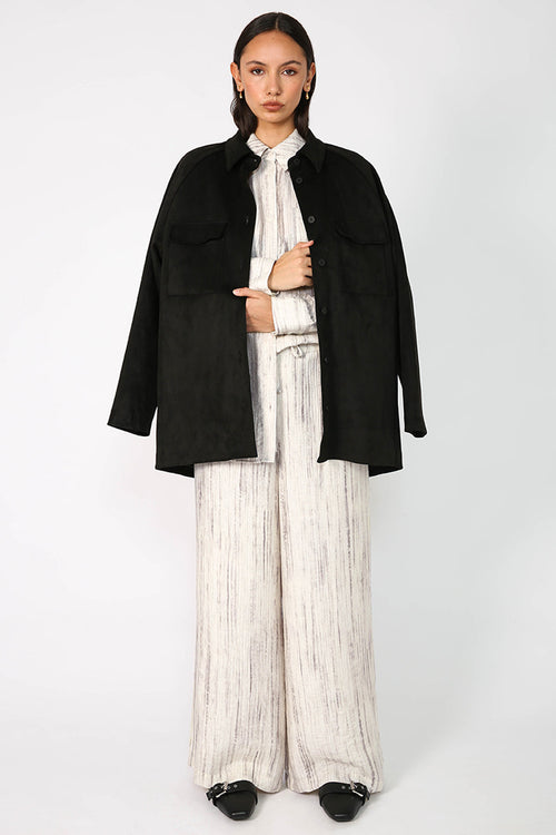 adapt contrast shirt / ivory marle