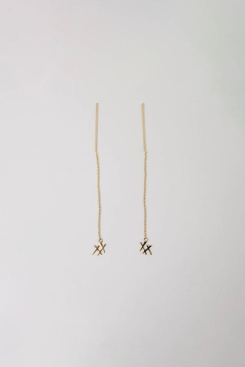 xx thread earring / gold