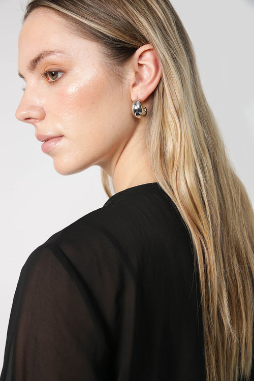 orb earring / silver