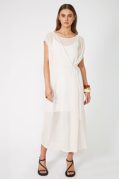 contract midi dress / calico cream