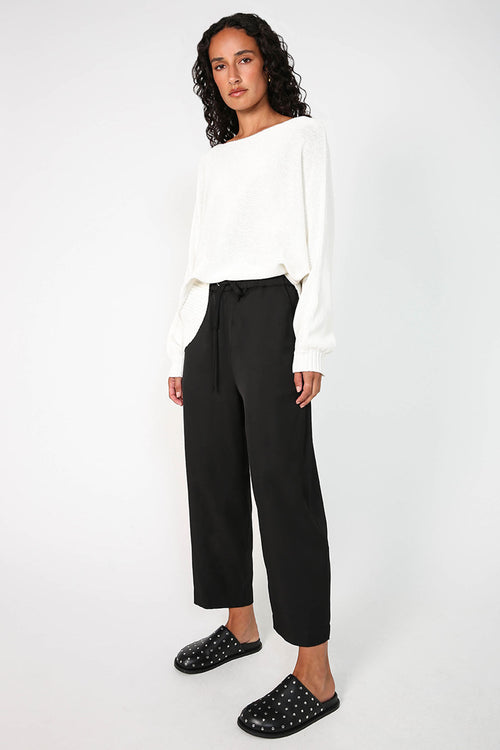 stud loafer mule / black