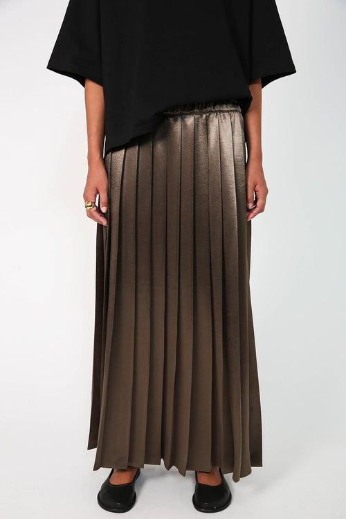 pleating skirt / cedar brown