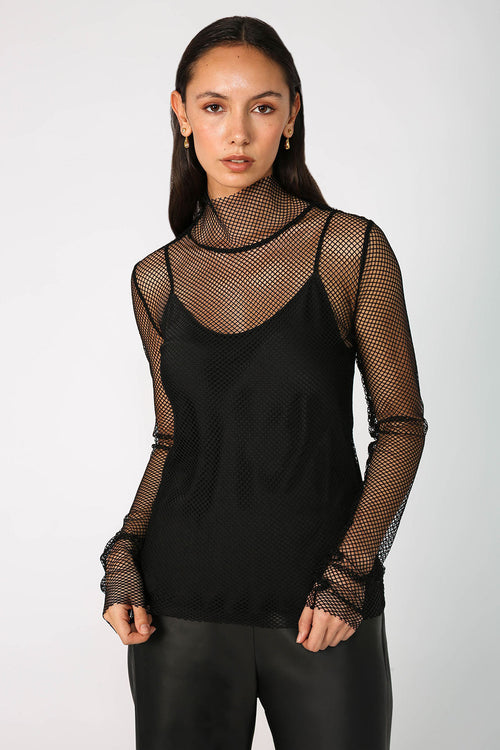 tech polo mesh skin / black