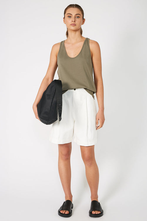 glazed tank / taupe moss