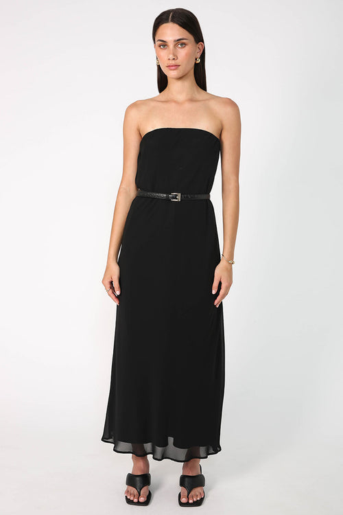 column dress / black