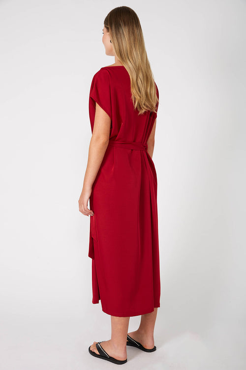 contract midi dress / dark red