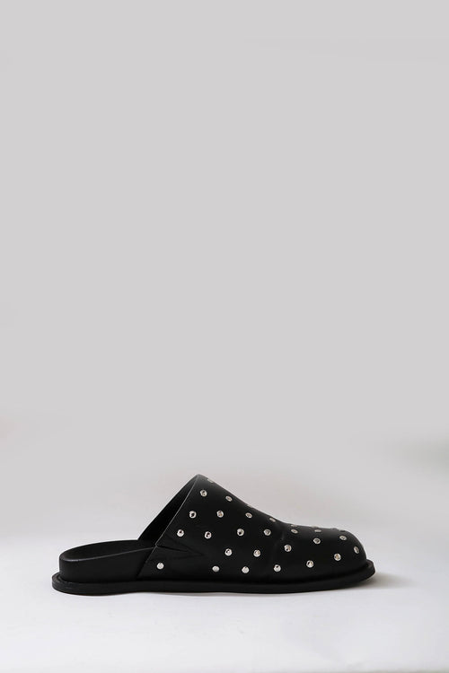 stud loafer mule / black