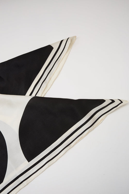 polka dot scarf / black|ivory