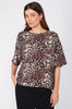 boxed top / ochre| black| cream cheetah print
