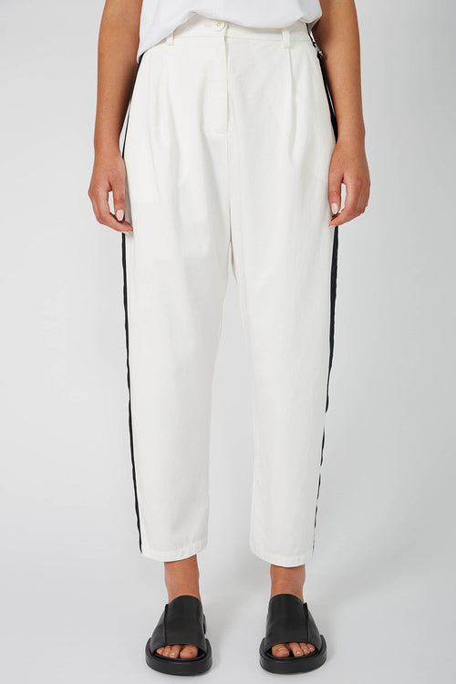 static barrel pant / white|black
