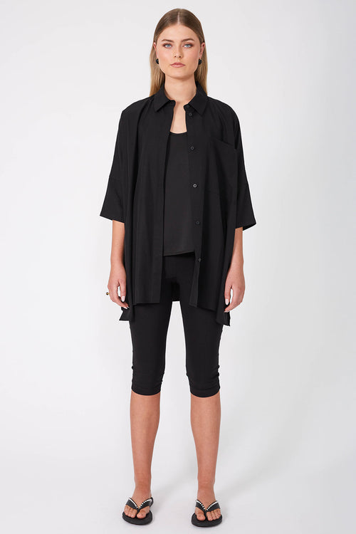 restrict tunic shirt / black