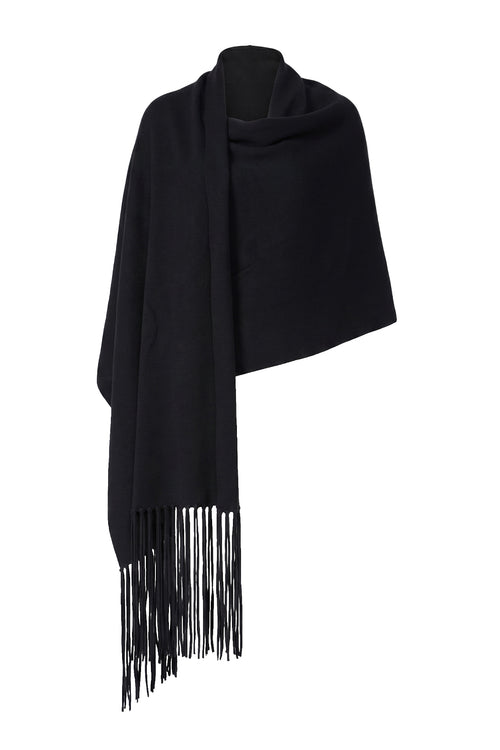 fringe cape / black