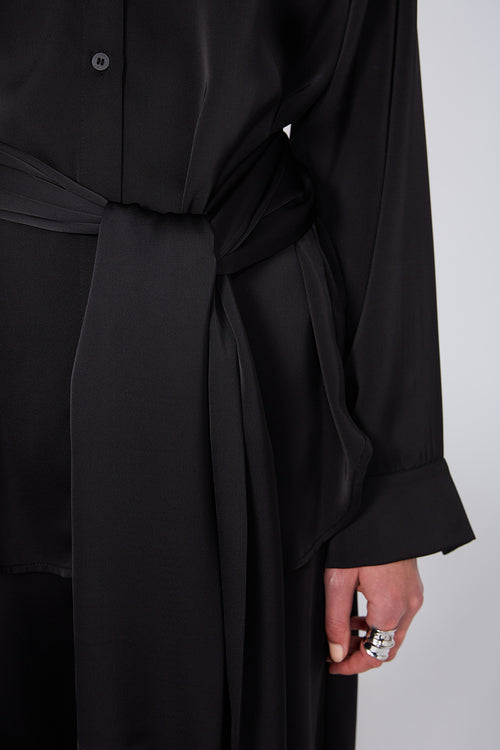 macrame fringe sash / black
