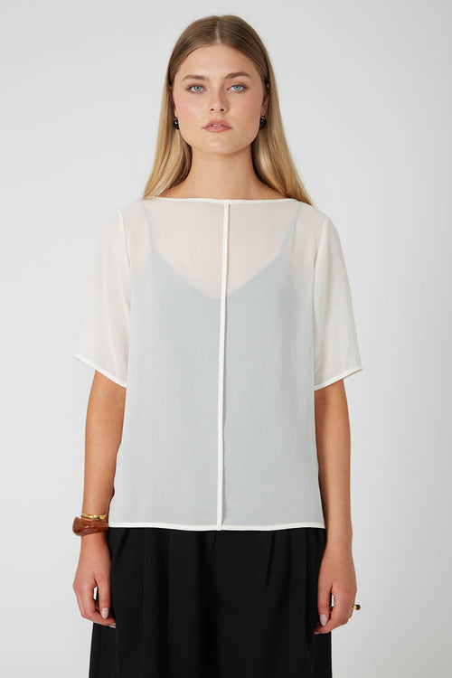 element short sleeve top / vintage white