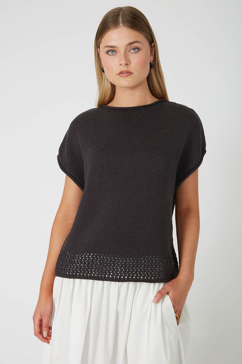 unify tee sweater / charcoal