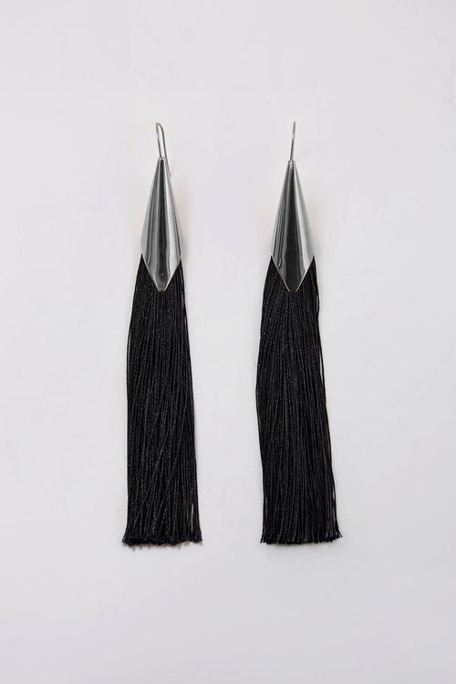 tassel earring / silver