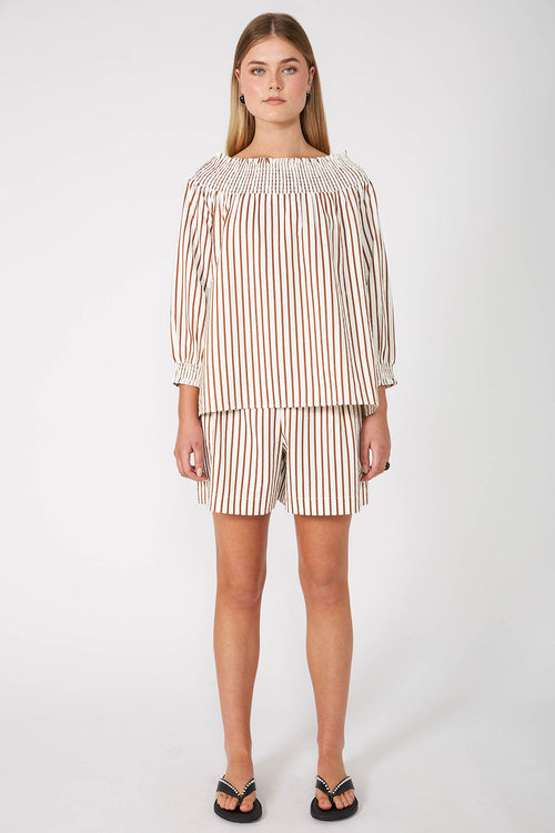 gale top / cream|brass stripe