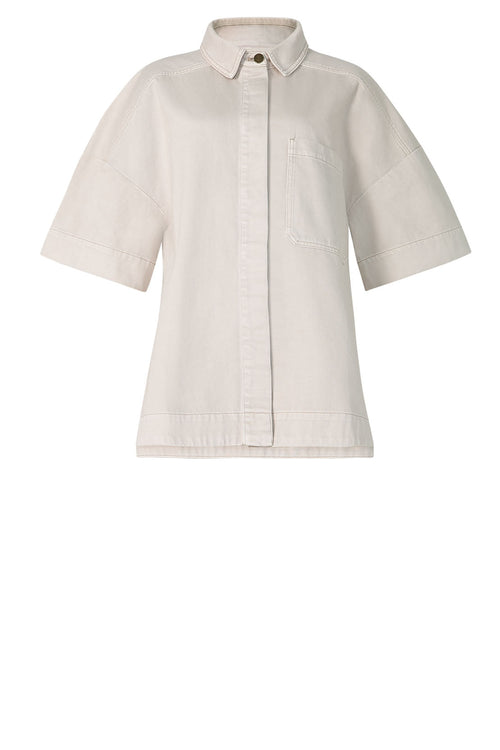 tabard short sleeve shacket / pink chalk