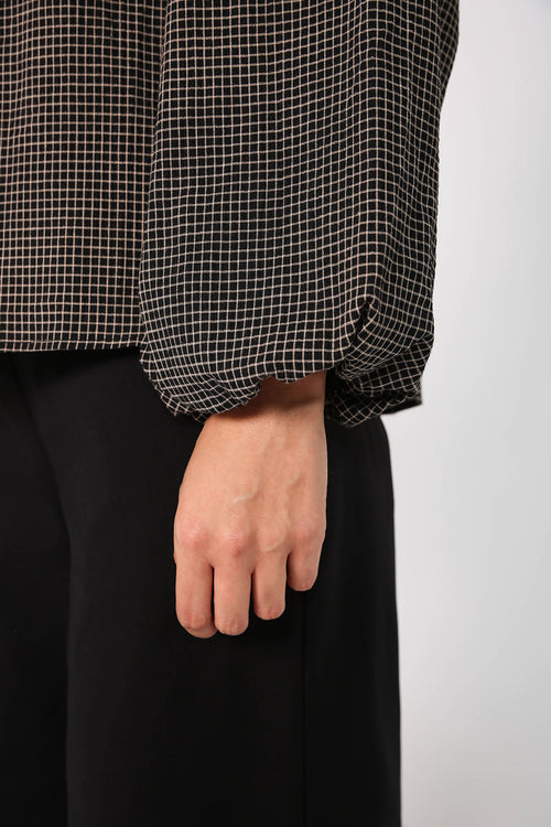 rue top / black|natural check
