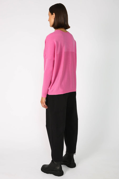 step sweater / candy pink
