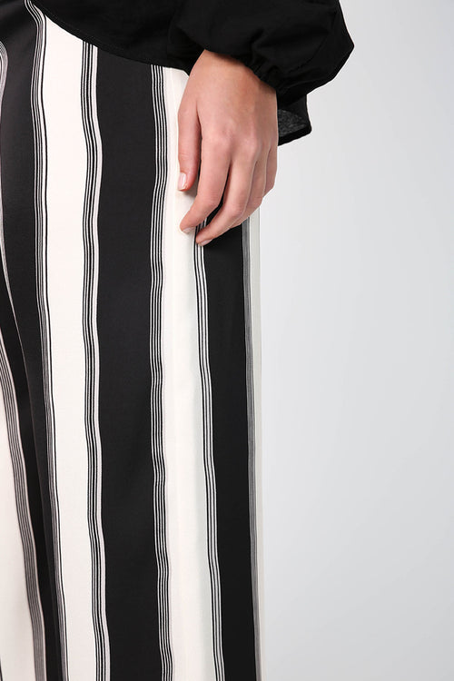 frame pant / ivory|black stripe