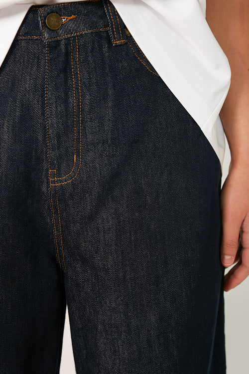 furtive denim short / indigo blue denim