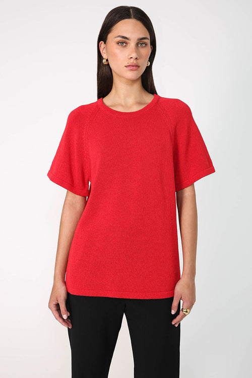 jet tee sweater / red