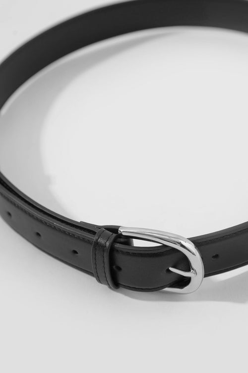 mannish belt / black|silver