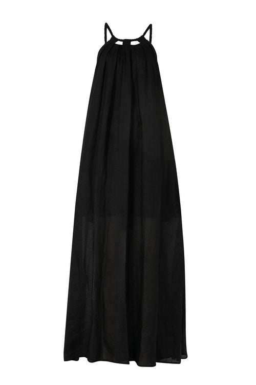 cable maxi dress / black