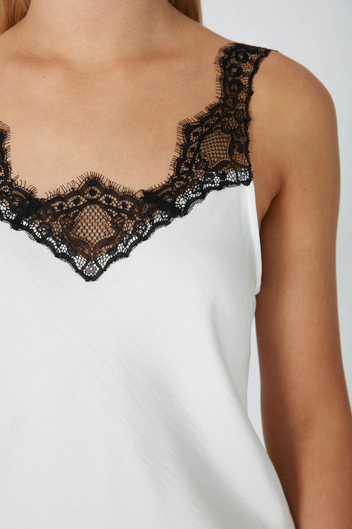 cut cami / ivory|black