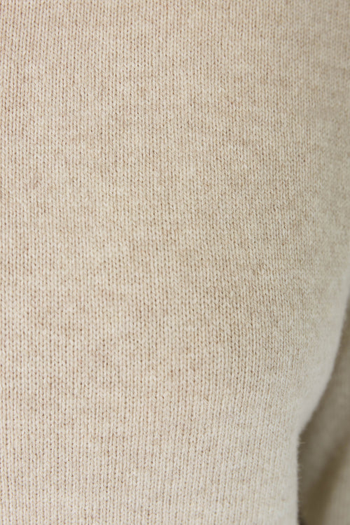 arched polo sweater / sandstone