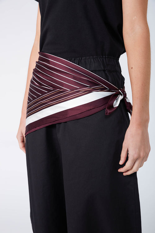 stripe moochi scarf / aubergine