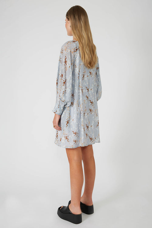 raven dress / blue|tan scatter animal