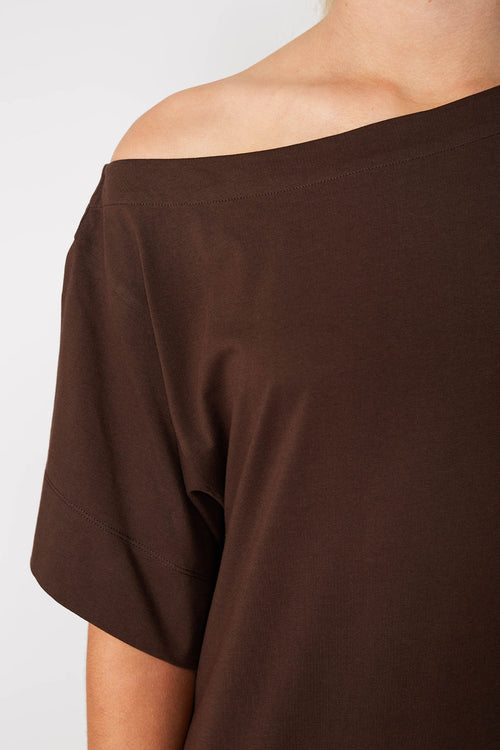 direction midi dress / chocolate brown