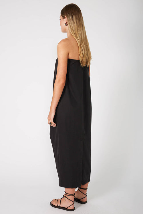 inclined bandeau dress / black