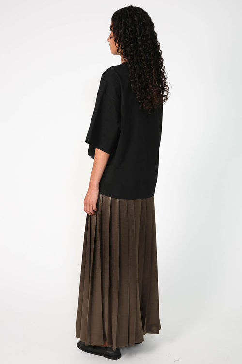 pleating skirt / cedar brown