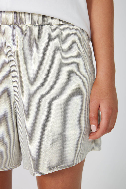 actually denim short / ecru|black pinstripe