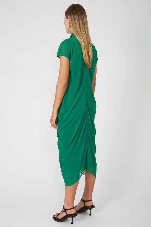 cove cap sleeve dress / emerald green
