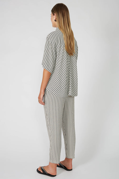 darby shirt / ecru|black stripe