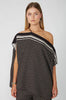 ethereal cape top / black border print